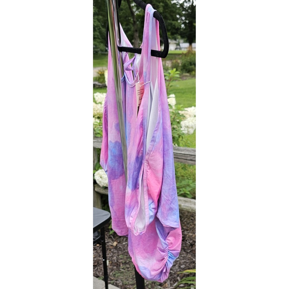 Roshop Women's Summer Cold Shoulder Tops  3/4 Sleeve Tie Dye - Size Large -‎ NWT - Picture 5 of 8